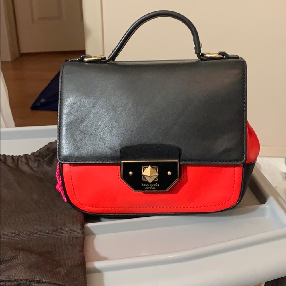 Bright red and black Kate spade small purse